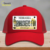 Cornhuskers Fan Nebraska Novelty License Plate Hat Mesh / Red