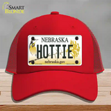 Hottie Nebraska Novelty License Plate Hat Mesh / Red