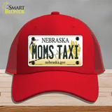 Moms Taxi Nebraska Novelty License Plate Hat Mesh / Red