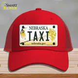 Taxi Nebraska Novelty License Plate Hat Mesh / Red