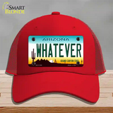 Whatever Arizona Novelty License Plate Hat Mesh / Red