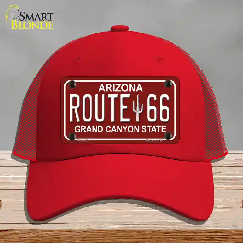 Route 66 Arizona Red Novelty License Plate Hat Mesh / Red