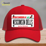 Wisconsin Dells Wisconsin Novelty License Plate Hat Mesh / Red