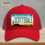 Scottsdale Arizona Novelty License Plate Hat Mesh / Red