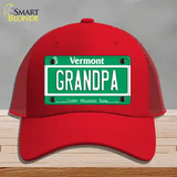 Grandpa Vermont Novelty License Plate Hat Mesh / Red