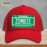 Zombie Vermont Novelty License Plate Hat Mesh / Red