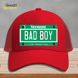 Bad Boy Vermont Novelty License Plate Hat Mesh / Red