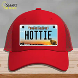 Hottie North Dakota Novelty License Plate Hat Mesh / Red