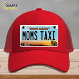 Moms Taxi North Dakota Novelty License Plate Hat Mesh / Red