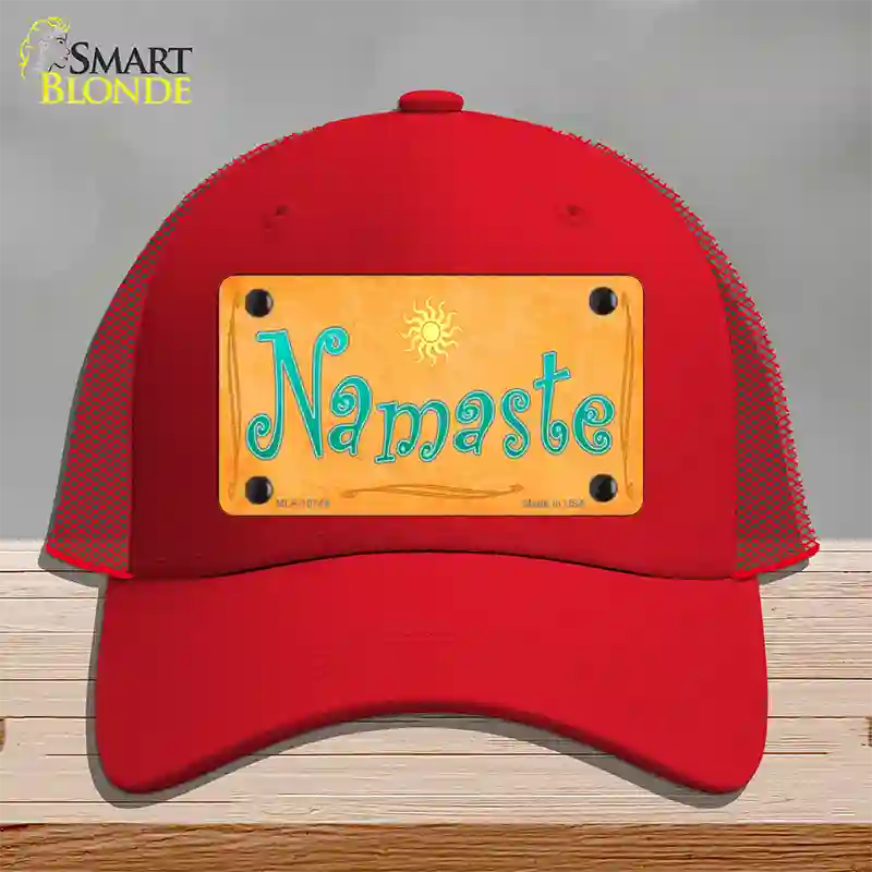 Namaste Novelty License Plate Hat Mesh / Red