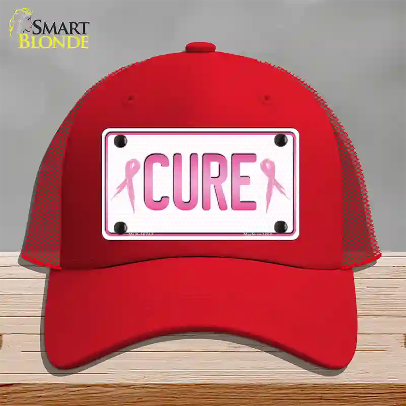 Cure Novelty License Plate Hat Sign Mesh / Red