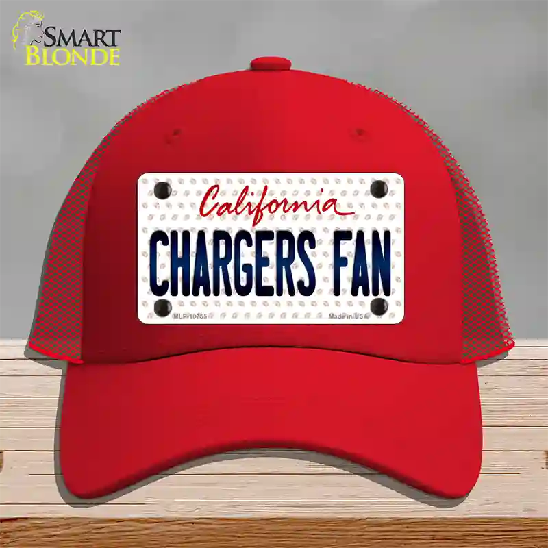 Chargers Fan California Novelty License Plate Hat Mesh / Red