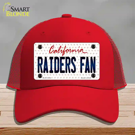 Raiders Fan California Novelty License Plate Hat Mesh / Red