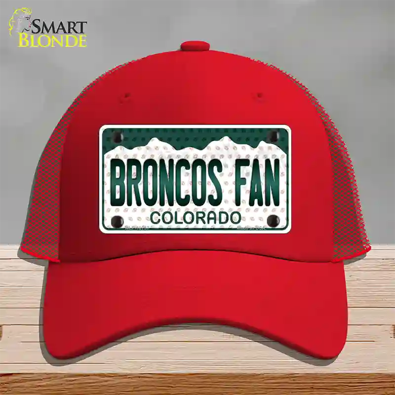 Broncos Fan Colorado Novelty License Plate Hat Mesh / Red