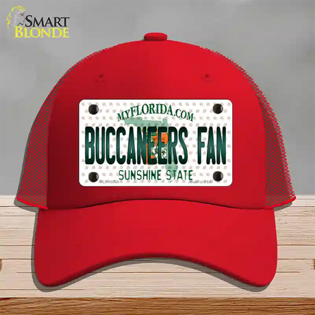 Buccaneers Fan Florida Novelty License Plate Hat Mesh / Red