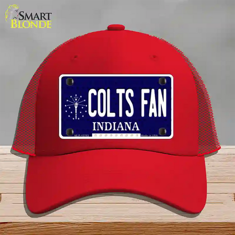 Colts Fan Indiana Novelty License Plate Hat Mesh / Red