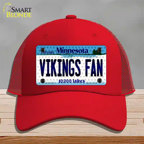 Vikings Fan Minnesota Novelty License Plate Hat Mesh / Red