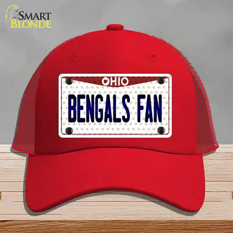 Bengals Fan Ohio Novelty License Plate Hat Mesh / Red