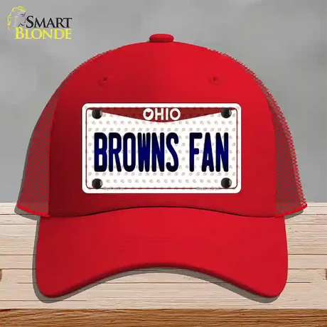 Browns Fan Ohio Novelty License Plate Hat Mesh / Red