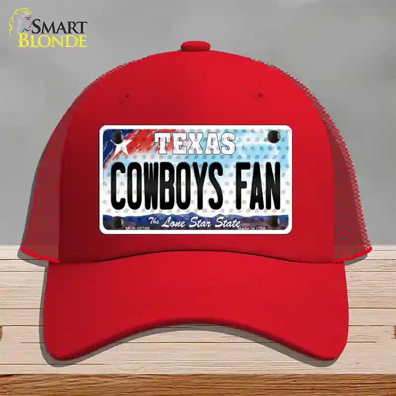 Cowboys Fan Texas Novelty License Plate Hat Mesh / Red