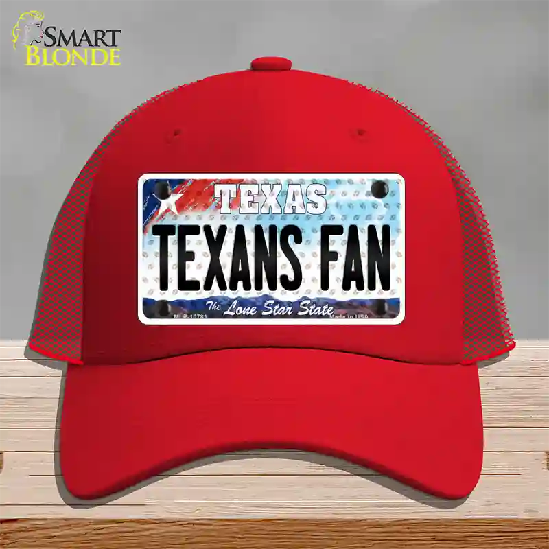 Texans Fan Texas Novelty License Plate Hat Mesh / Red