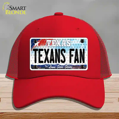 Texans Fan Texas Novelty License Plate Hat Mesh / Red