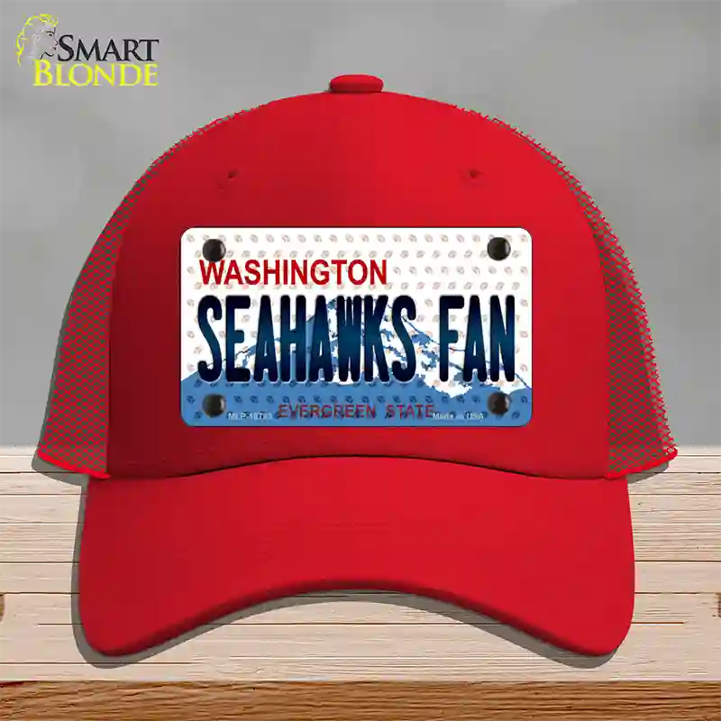 Seahawks Fan Washington Novelty License Plate Hat Mesh / Red