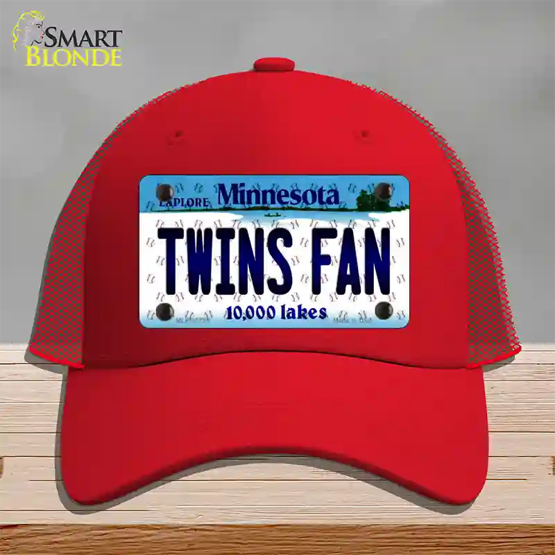 Twins Fan Minnesota Novelty License Plate Hat Mesh / Red