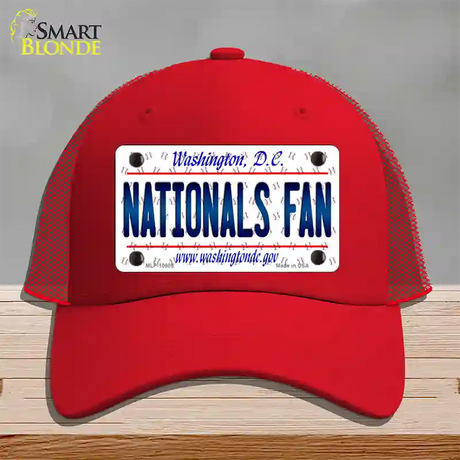 Nationals Fan Washington DC Novelty License Plate Hat Mesh / Red