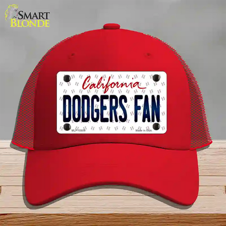 Dodgers Fan California Novelty License Plate Hat Mesh / Red