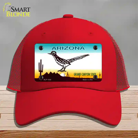 Roadrunner Arizona Novelty License Plate Hat Mesh / Red