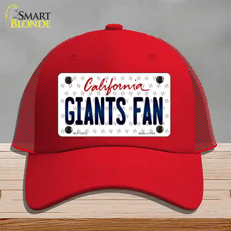 Giants Fan California Novelty License Plate Hat Mesh / Red