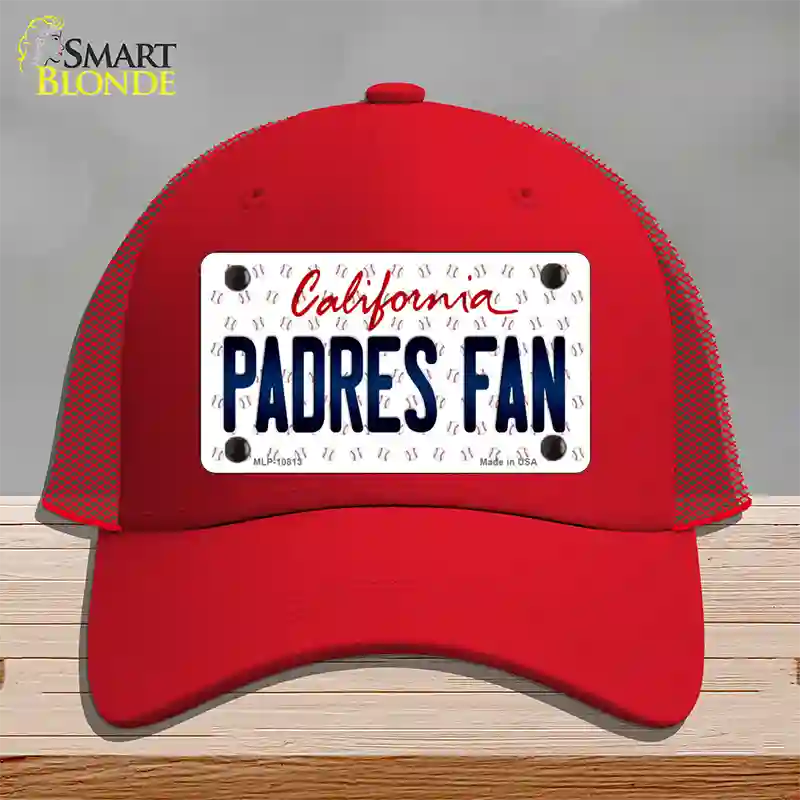 Padres Fan California Novelty License Plate Hat Mesh / Red