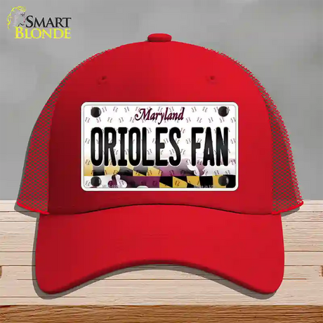 Orioles Fan Maryland Novelty License Plate Hat Mesh / Red