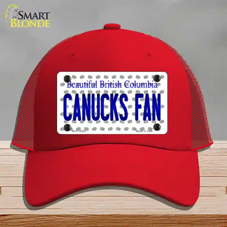 Canucks Fan British Columbia Novelty License Plate Hat Mesh / Red