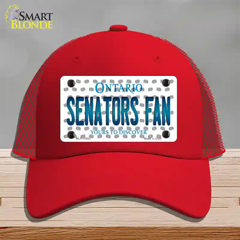 Senators Fan Ontario Novelty License Plate Hat Mesh / Red