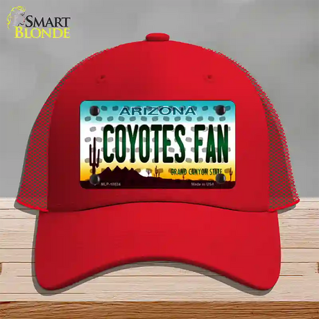 Coyotes Fan Arizona Novelty License Plate Hat Mesh / Red