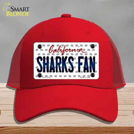 Sharks Fan California Novelty License Plate Hat Mesh / Red