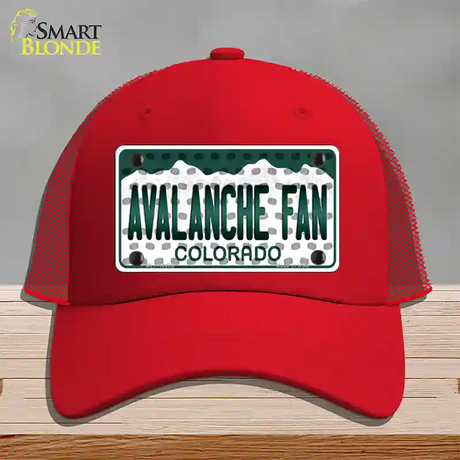 Avalanche Fan Colorado Novelty License Plate Hat Mesh / Red