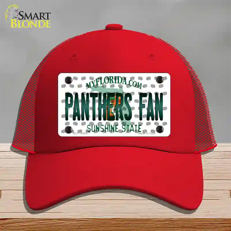 Panthers Fan Florida Novelty License Plate Hat Mesh / Red