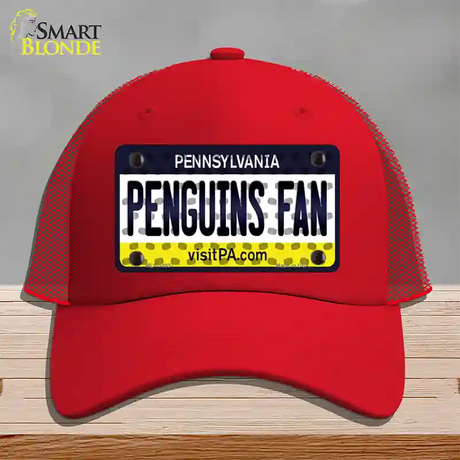 Penguins Fan Pennsylvania Novelty License Plate Hat Mesh / Red