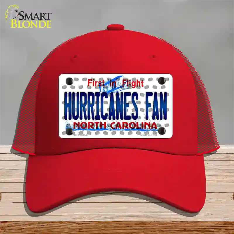 Hurricanes Fan North Carolina Novelty License Plate Hat Mesh / Red