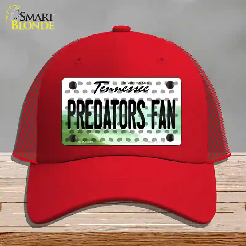 Predators Fan Tennessee Novelty License Plate Hat Mesh / Red