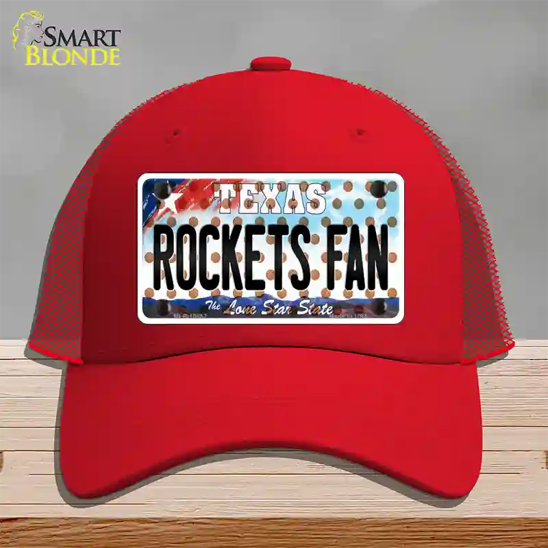 Rockets Fan Texas Novelty License Plate Hat Mesh / Red