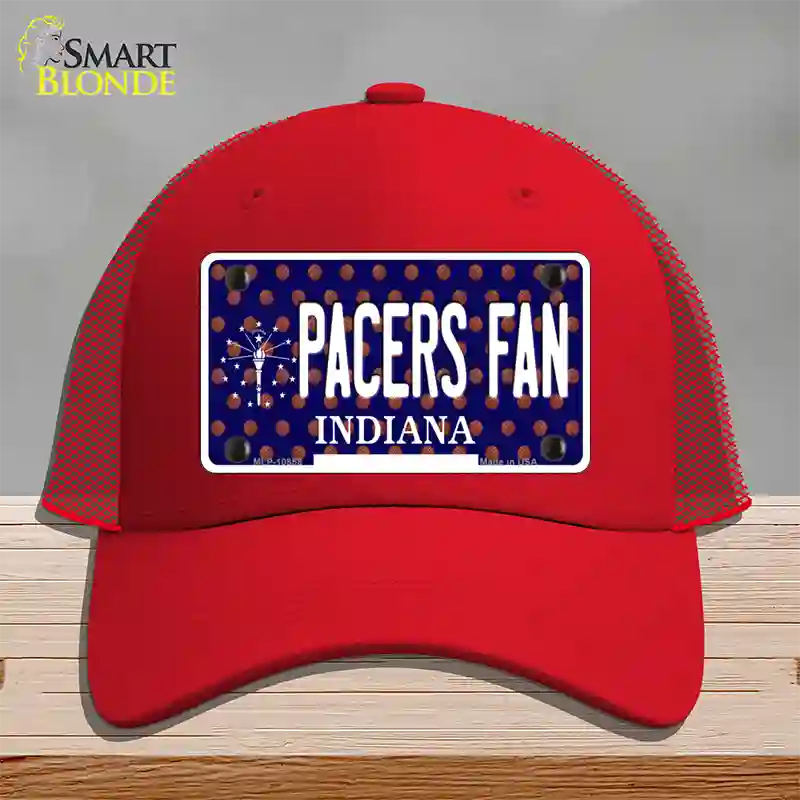 Pacers Fan Indiana Novelty License Plate Hat Mesh / Red