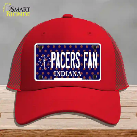 Pacers Fan Indiana Novelty License Plate Hat Mesh / Red