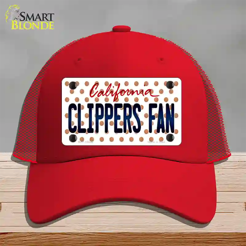 Clippers Fan California Novelty License Plate Hat Mesh / Red