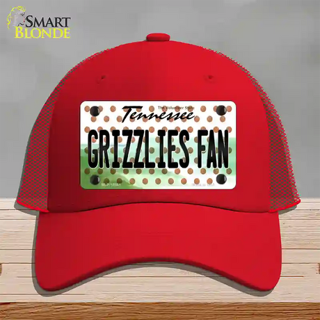 Grizzlies Fan Tennessee Novelty License Plate Hat Mesh / Red