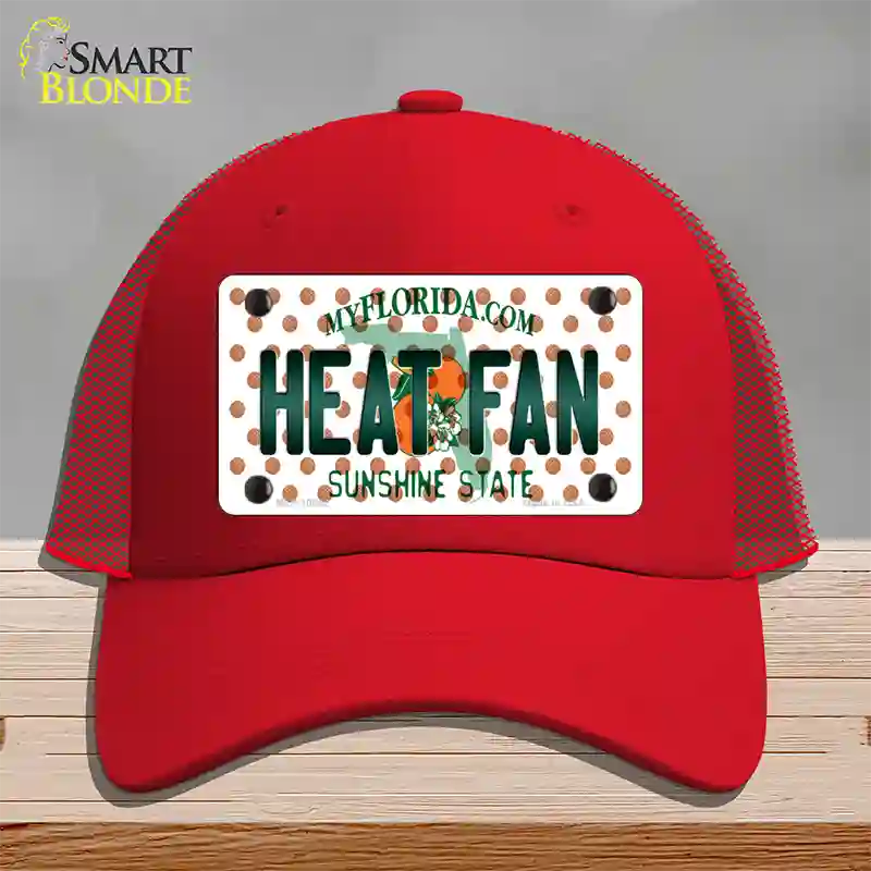 Heat Fan Florida Novelty License Plate Hat Mesh / Red