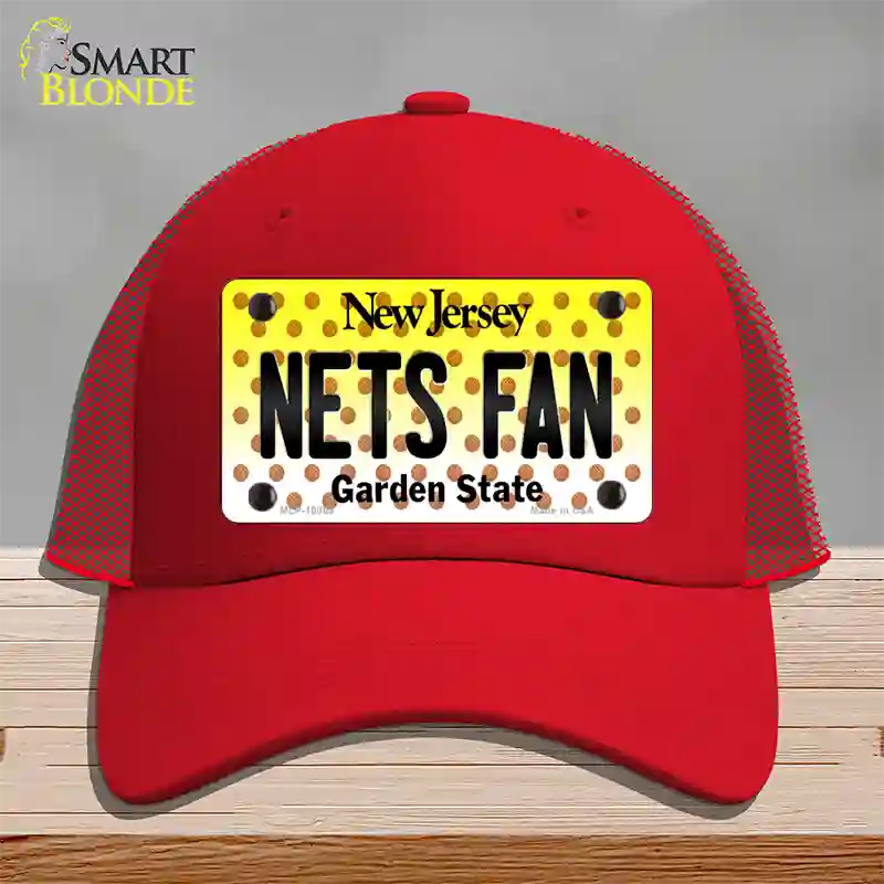 Nets Fan New Jersey Novelty License Plate Hat Mesh / Red